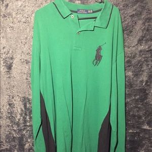 Green Long Sleeve Polo